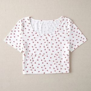 Romwe Cherry Print Top